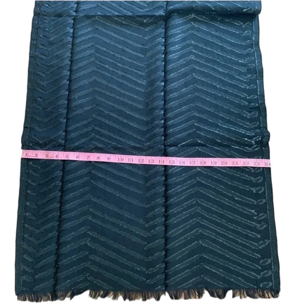 BADGLEY MISCHKA Black Wool-blend Metallic Scarf Wrap